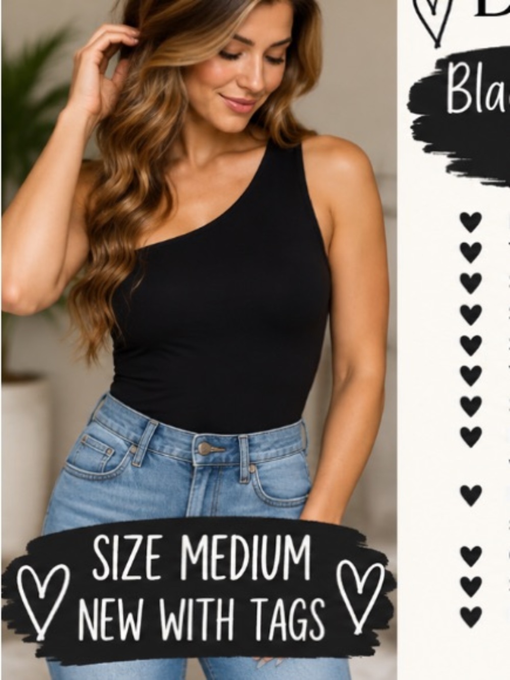 Discovery Black One-Shoulder Bodysuit